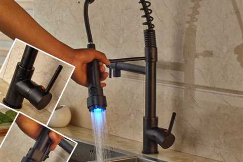 Color Changing LED Light Dual Spout Kitchen Faucet