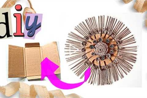 DIY How to make Flower Wall Hanging Using Cardboard and Paper Craft Ideas | diy ideas#trulycraft