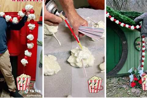 People Are Making Giant Holiday Popcorn Garlands Out of Spray Foam