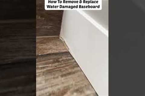 How To Remove & Replace Water Damaged Baseboard. #baseboard #bath #baseboard #handyman #howto..