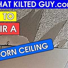 Water Damaged Popcorn Texture Ceiling Repair