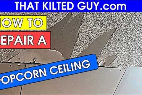 Water Damaged Popcorn Texture Ceiling Repair