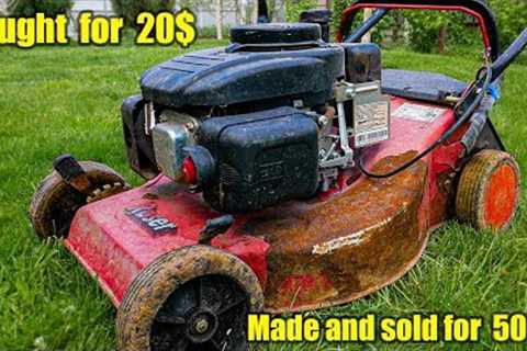 Restoration Old Rusty Lawn Mower. Perfect restoration