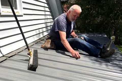 Screwing metal roofing on flat or rib