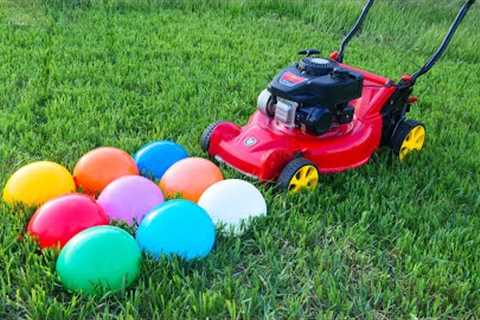 Experiment: Lawn mower vs Balloons of Water