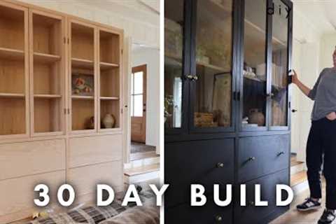 30 Days To Build A Timeless Family Heirloom [START TO FINISH DIY GLASS FRONT CABINET BUILD]