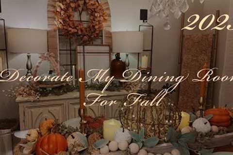 NEW🍁2023 DECORATE MY DINING ROOM FOR FALL/ FALL FARMHOUSE DECOR/COZY FALL DECOR