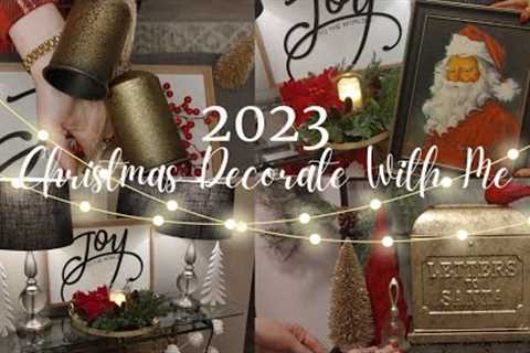 NEW🌲🎀2023 CHRISTMAS DECORATE WITH ME🎀🌲TRADITIONAL CHRISTMAS DECOR🎁🌲