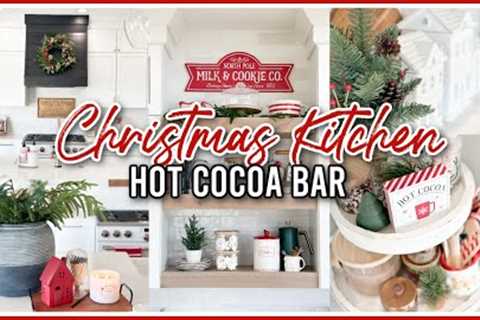 CHRISTMAS KITCHEN DECORATE WITH ME 2023 | HOT COCOA BAR IDEAS
