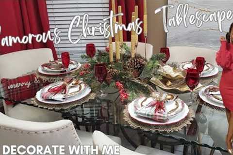 CHRISTMAS 2023|Decorate a Glamorous Table setting with me|Christmas Tablescape styling ideas|Gold