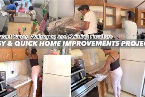 *NEW* DIY HOME IMPROVEMENTS PROJECTS| MARBLE CONTACT PAPER, WALLPAPER, and BUILDING FURNITURE . .