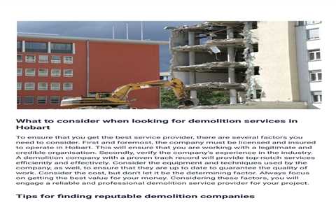 Demolition Contractors in Hobart