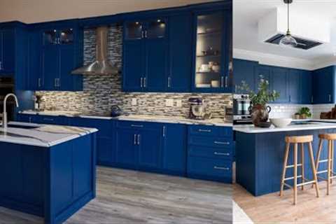 Modern Blue Color Kitchen Design Ideas 2024|Latest Kitchen Cabinet Design|Kitchen Wall Design
