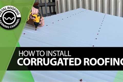 How To Install Corrugated Metal Roofing. 1st Sheet Installation + Square Roof + Eave/Ridge + Overlap