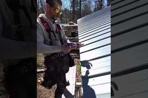 installing metal roofing #diy #construction #roofing